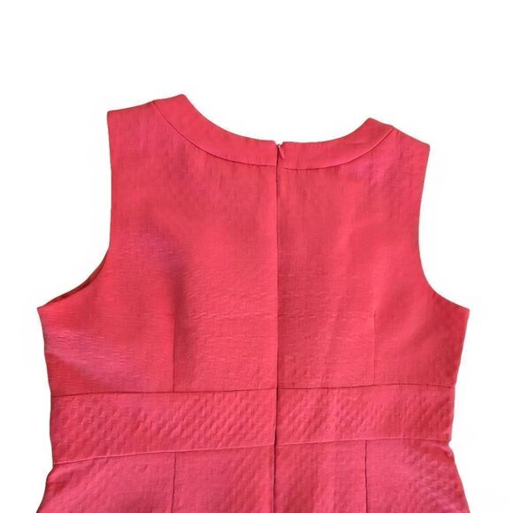 Tahari ASL Arthur S Levine Coral Geometric Textured Dress Size 16 A-Line Sheath - Picture 3 of 8